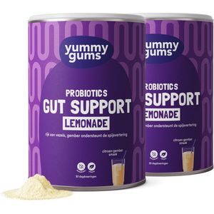 Yummygums • 2x Gut Support Lemonade • Oplosbaar vezel supplement voor darmen • Suikervrij • Poeder 2x 240g