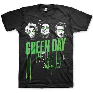 Green Day Heren Tshirt -L- Drips Zwart