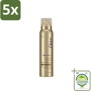 5 x Dove DermaSpa - Zelfbruiner - Tanning Mousse - Medium-Dark - 150 ml - Grootverpakking - Zonnebruining Mousse - Dove DermaSpa - Natuurlijke Bruining - Gelijkmatige Bruining - Hydraterende Bruining