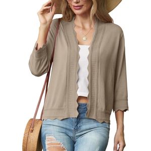 Dames Cardigan Zomer Lichtgewicht Bolero Elegante Ruffle Jas Gebreide Sweater Ruffle Mouw Avondjurk Bruiloft