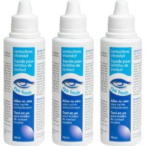 Eye Fresh 3 x 100 ml - Lenzenvloeistof voor zachte contactlenzen - Voordeelverpakking