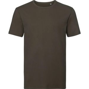 Russell Heren Authentiek Puur Organisch T-Shirt (Donkere Olijf)