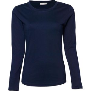 Tee Jays Dames/dames Interlock T-Shirt met lange mouwen (Marineblauw)