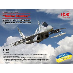 1:72 ICM 72143 Radar Hunter - MiG-29 9-13 Ukrainian Fighter w/HARM missiles Plastic Modelbouwpakket