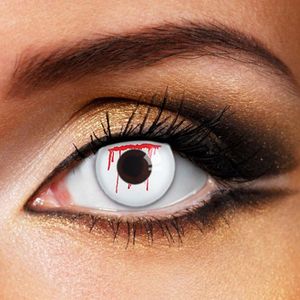 Partylens® kleurlenzen - Bloody Cut White - zachte jaarlenzen met lenshouder - Halloween carnaval cosplay
