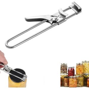 Multifunctionele blikopener met schroefsluiting en instelbare hendel van hoogwaardig roestvrij staal
