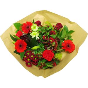 Boeket Kim Large Rood ↨ 45cm - bloemen - boeket - boeketje - bloem - droogbloemen - bloempot - cadeautje