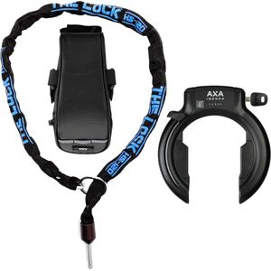 AXA Imenso Large Ringslot + The Lock HS-120 Insteekketting + AXA Zadeltas – ART 2 | Compleet Fietsbeveiligingspakket | 120 cm Ketting – Weerbestendige Opbergtas