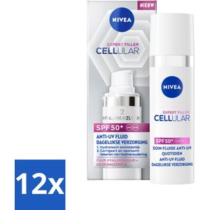 Nivea - Cellular - Expert Filler SPF50+ Serum - Met Hyaluronzuur en SPF - 30 ml - Voordeelverpakking - 12 stuks