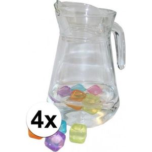 4x Ronde kan van glas 1,3 liter - Waterkannen