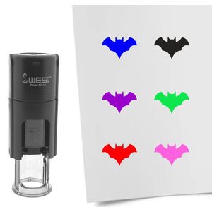 CombiCraft Stempel vleermuis 10mm rond zwarte inkt - per 1 stuk