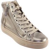 Sneakers - High-Top - Leer met Tencel - EVA-zool - Plat