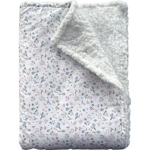 BINK Bedding Wiegdeken Blossom / Sherpa offwhite 75 x 100 cm