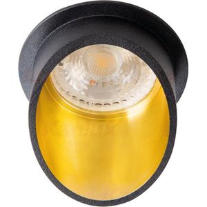 Kanlux S.A. - LED GU10 inbouwspot zwart-goud rond - Enkelvoudig voor 1 LED GU10 spot