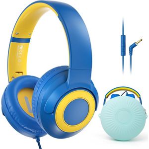 Koptelefoon kinderen met draad - Kinderkoptelefoon - Bedrade hoofdtelefoon - Veilig volume - School - Tablet - Laptop - Reizen - Muziek luisteren