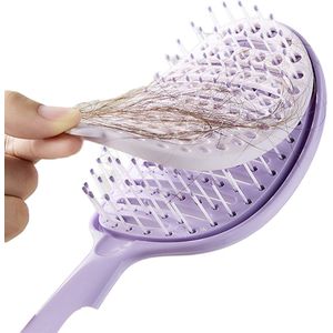Luxe Plastic Nylon Bristle Skeleton Hair Brush, Self cleaning