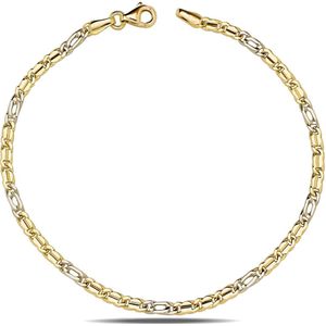 Juwelier Zwartevalk 14 karaat gouden bicolor armband - ZV 1324/19cm