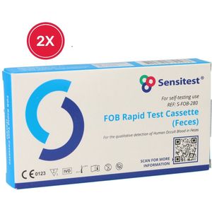 2 stuks FOB Test - Zelftest voor Bloed in Ontlasting - Binnen 5 minuten resultaat – Eenvoudig thuis uit te voeren