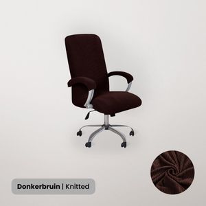 BankhoesDiscounter Bureaustoel Hoes – Bureaustoel Beschermer – Stoelhoezen – Bureaustoel – Knitted – Donkerbruin