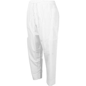 Allecto plus - Loosestyle Katoenen Mannen Moslimbroek in Afghaanse stijl voor Gebed (Wit)
