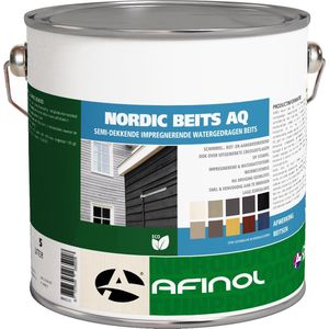 Afinol Nordic Beits AQ Noors Wit 5 liter - Impregnerend - Buiten Beits - Tuin Beits - Scandinavische look - in 11 Populaire Kleuren
