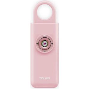 Sounix Persoonlijk alarm - Vrouwen veiligheid - Verblindend licht - Sleutelhanger - 130Db – LED - Roze