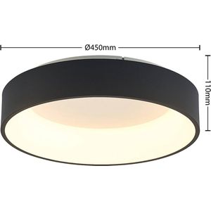 Arcchio - LED plafondlamp - 1licht - ijzer, kunststof - H: 11 cm - zandzwart, wit - Inclusief lichtbron