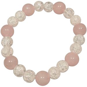 rozenkwarts met iris bergkristal armband