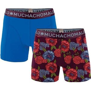Muchachomalo - Heren - 2-pack KATOEN MDL Boxershorts Rozen - Blauw - M