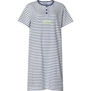 Cocodream dames nachthemd korte mouw | MAAT XL | Tropical streep | wit