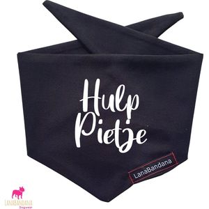 LanaBandana Dogwear | Sinterklaas | Knoopbandana | Hulp Pietje Zwart maat L