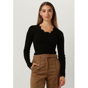 Rosemunde - Shirt - Zwart - Lange Mouw - Getailleerd Model