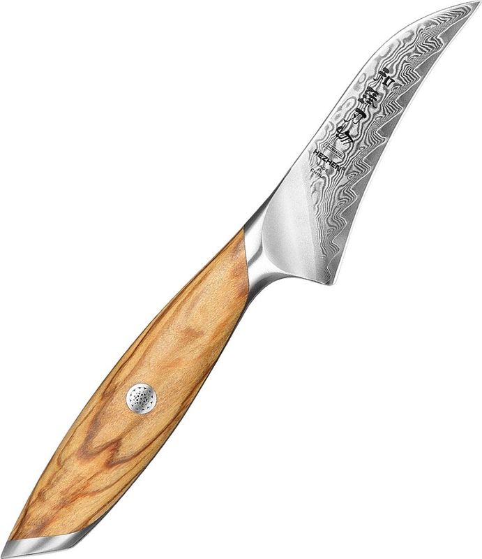 Hezhen - X01 Flagship Series - Schilmes - Olijfhout - Damascus Poederstaal 73 laags met kern van 14Cr14MoVNb