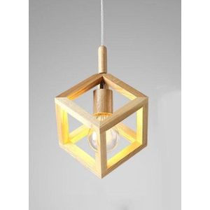 Groenovatie Houten Design Hanglamp - E27 Fitting - 20x16cm - Naturel