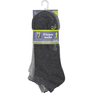 Heren Multipack sneakersokken - mannen kousen maat 40-46 - 7 paar enkelsokken - Grijs met nummers - Arrownumber