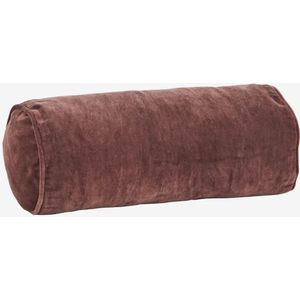 Madam Stoltz - Velvet Bolster Kussen - 20x50cm - donkerroze