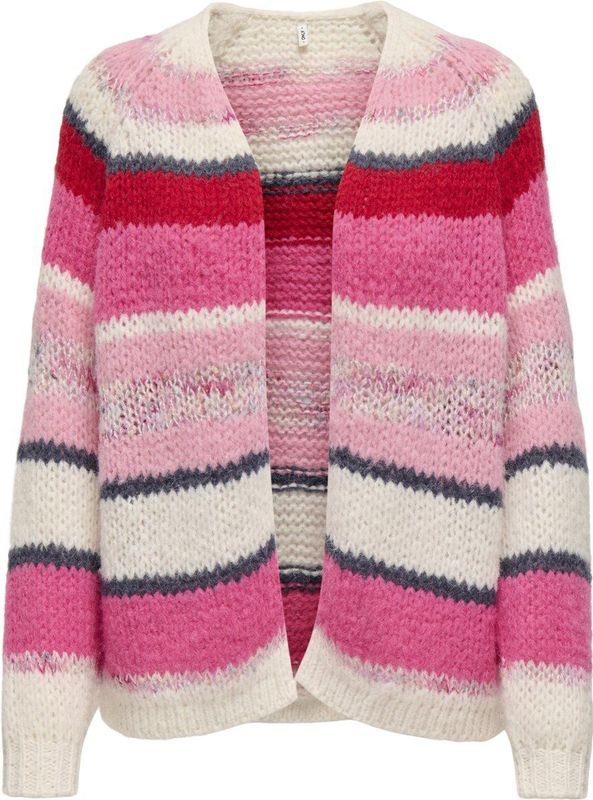 ONLY - ONLALYSSA - Gebreid Vest - Ecru - Gestreept - Gerecycled Materiaal