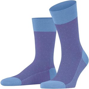 FALKE Sensitive Herringbone herensokken - ijsblauw (arcticblue) - Maat: 45-46