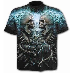 Spiral Heren Tshirt -S- FLAMING SPINE Zwart