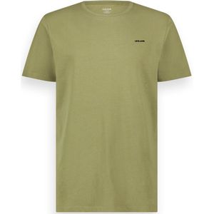 LEBASQ - The Baker - T shirt - Met Korte mouw - Martini Olive - Groen - XXL- biologisch katoen - 3D print op borst