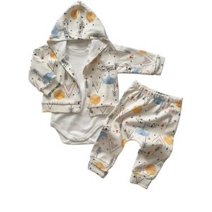 Baby jongens- baby set-3 pce - baby kleding set- kleding set - Maat 68 - vos - Multikleur - Blauw