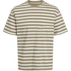 Jack Jones Jack Jones Jorbrooklyn Heavy Stripe Tee Silver Sage BEIGE