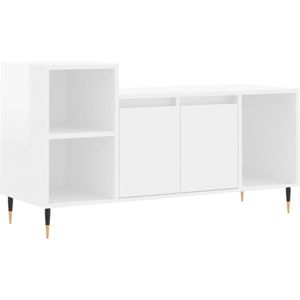 vidaXL Tv-meubel - Hoogglans wit - 100x35x55 cm Tv-meubel - Kast - Salontafel - Media Kast - Houten Tv-stand