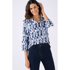 Damart - Overhemdblouse van warm tricot - Dames - Blauw - L