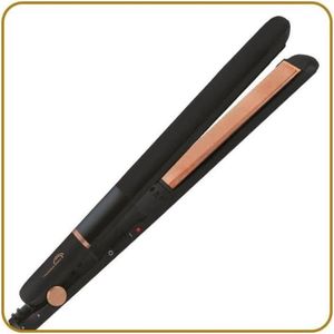 Ionic steil stijltang met lange uitvoering - ionentechnologie en keramiek toermalijnplaten - zwart