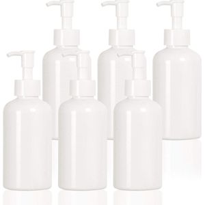 250ML Plastic Pompfles Navulbaar Pompdispenser Solid White 6 Stuks_ Content .