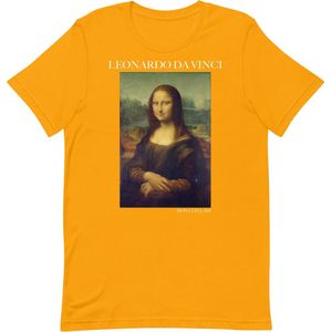 Famous Piece - Kunst T-shirt - Leonardo da Vinci 'Mona Lisa' - Unisex - Goud - L
