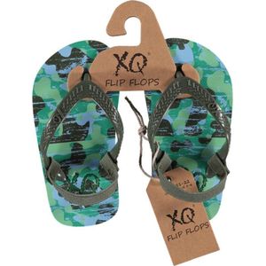 XQ Footwear - Slippers - Legerprint - Groen - Boys - Zonder - Bandje - Maat 25/26