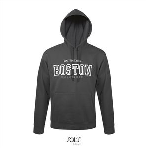 Hoodie 3-200 Boston Massachusetts - Dgrijs, L