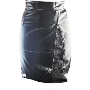 Rok - Maat XS S - Nep leer - Stretch - imitatie leder Zwart